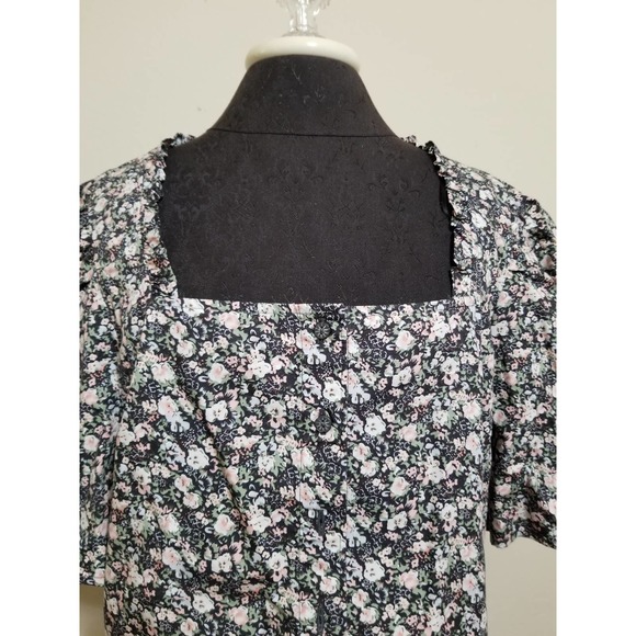 Levi's Women's Shirt Crop Tops Puff Sleeve Square Neck Size X Large Gree… - Picture 2 of 11